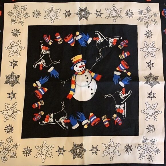 Accessory Studio blue & white snowman print scarf - Picture 2 of 9